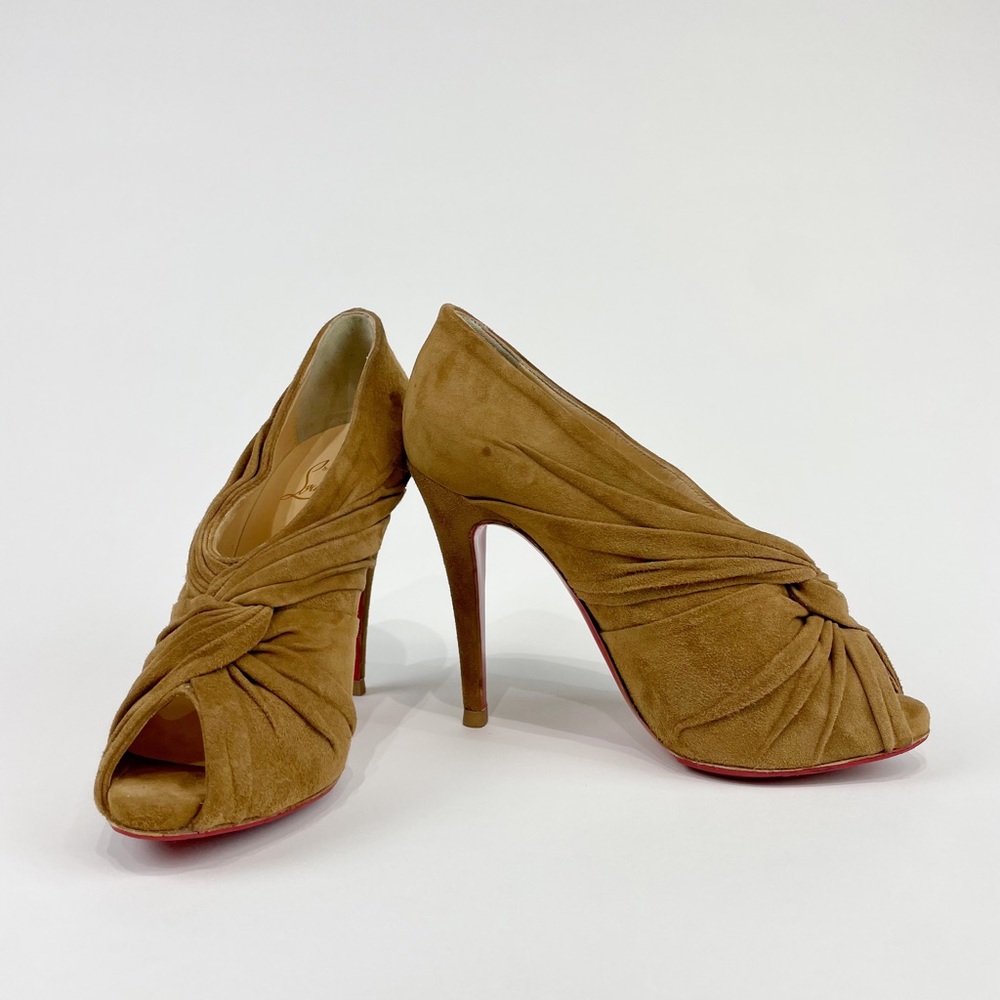 Christian Louboutin Beige Suede Stiletto Booties Size 36 1/2